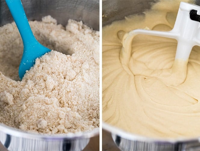 Making caramel cake batter