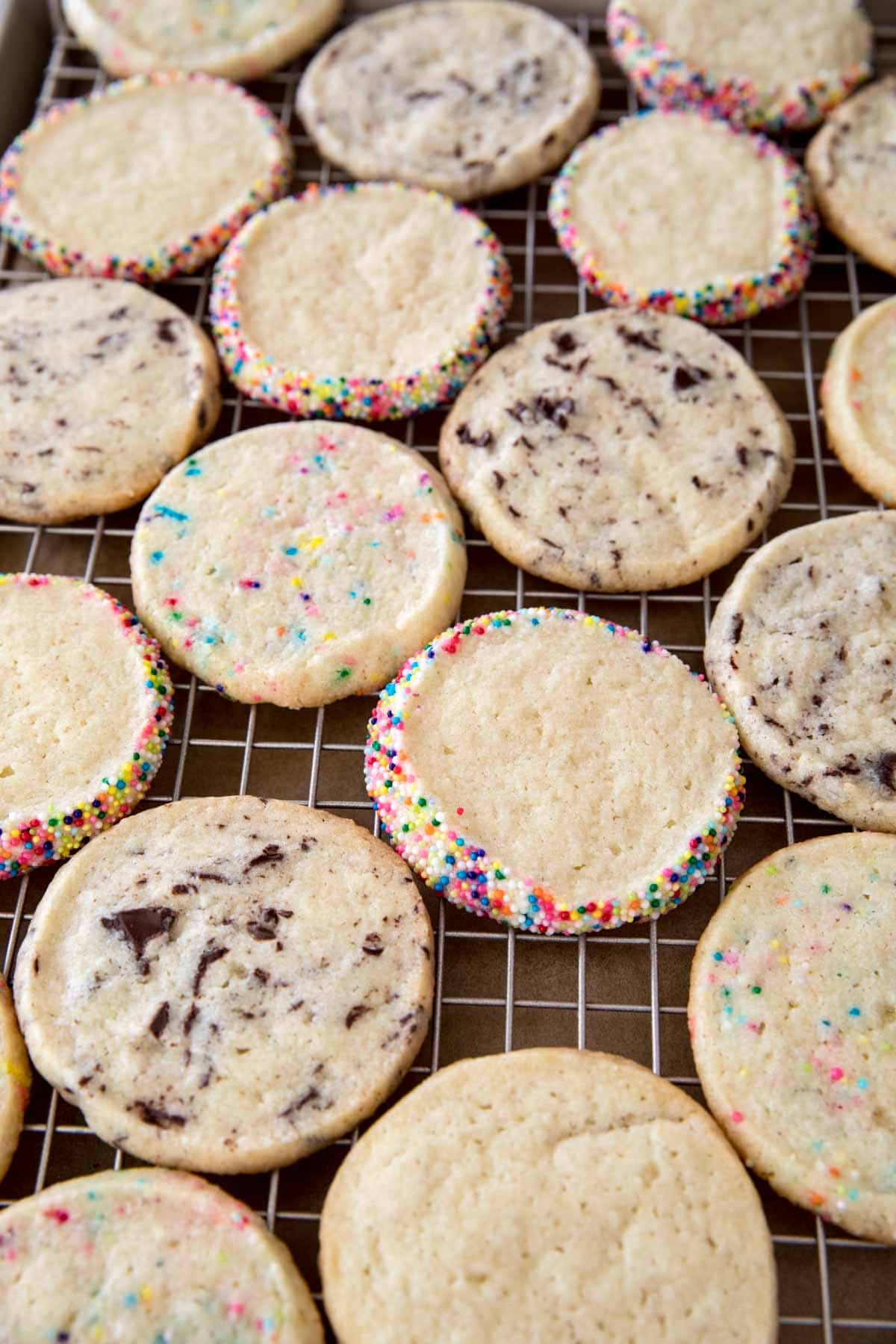 Icebox cookies cooling on cooling rack