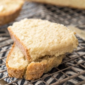 slice of soda bread on a cooling rack