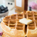 Belgian waffles on a white plate