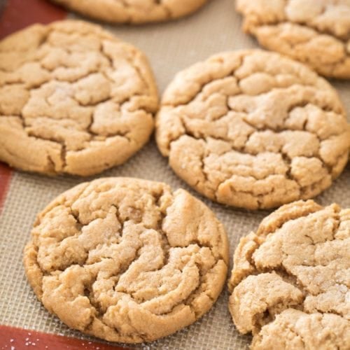 flourless peanut butter cookies on silpat
