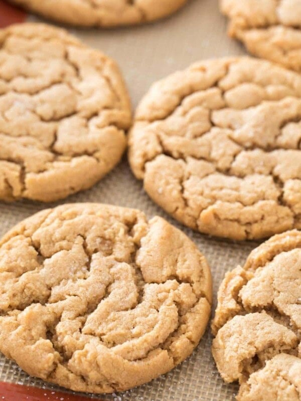 flourless peanut butter cookies on silpat