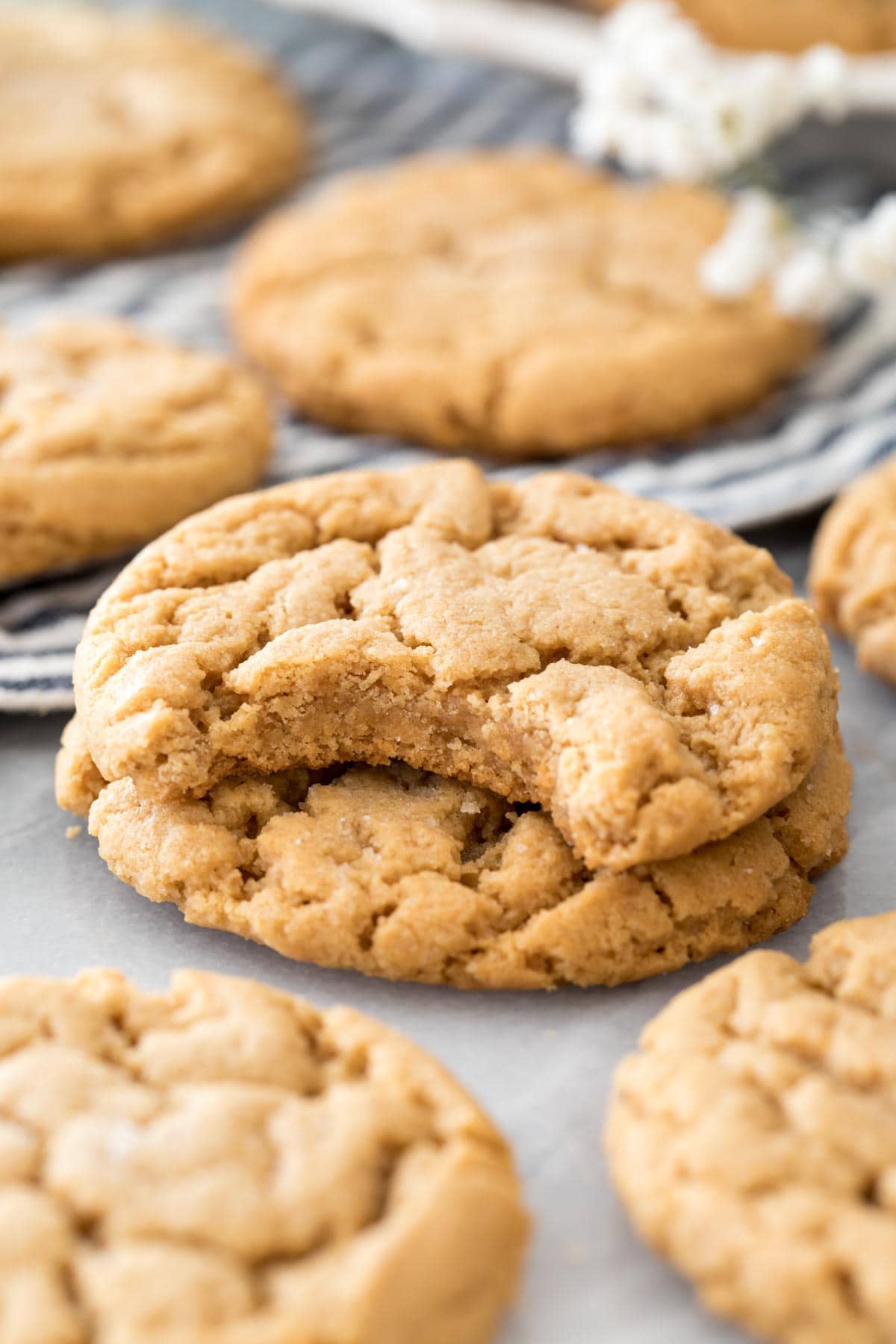 two cookies, one with a bite out of it