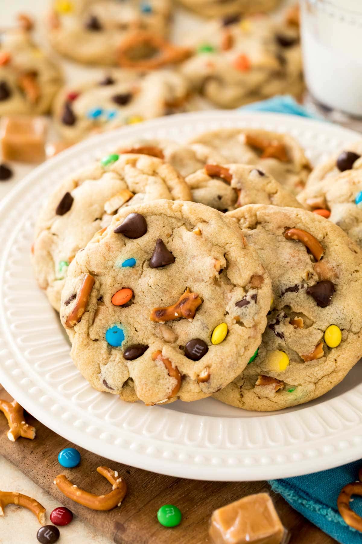 Caramel M&M Cookies  the creative life in between