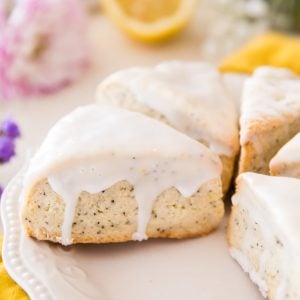 Lemon poppy seed scones, iced