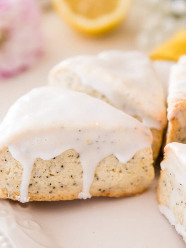 Lemon poppy seed scones, iced