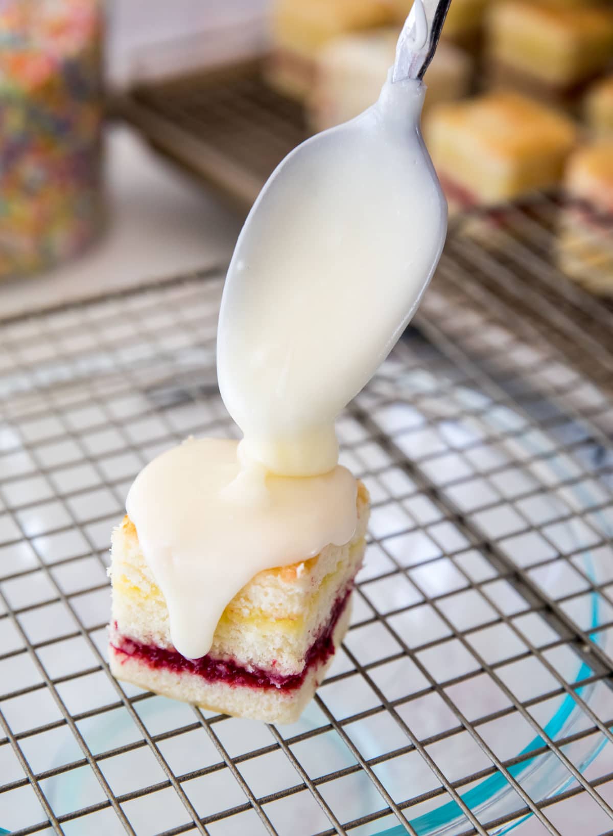 Poured Fondant Petit Fours - Sprinkle Bakes