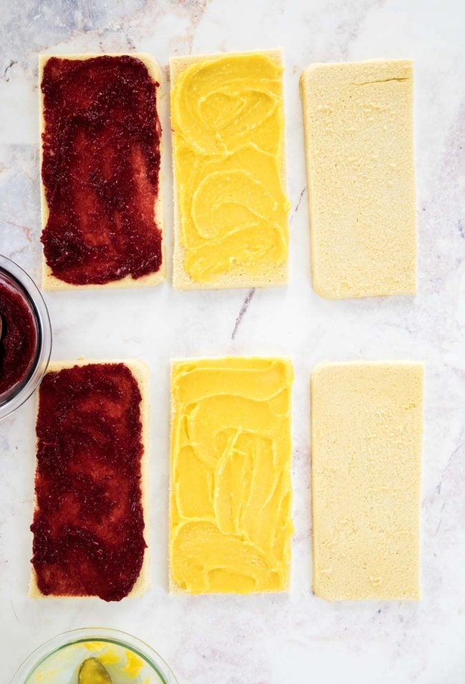 petit four layers with filling