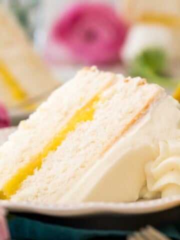 lemon cake on white plate