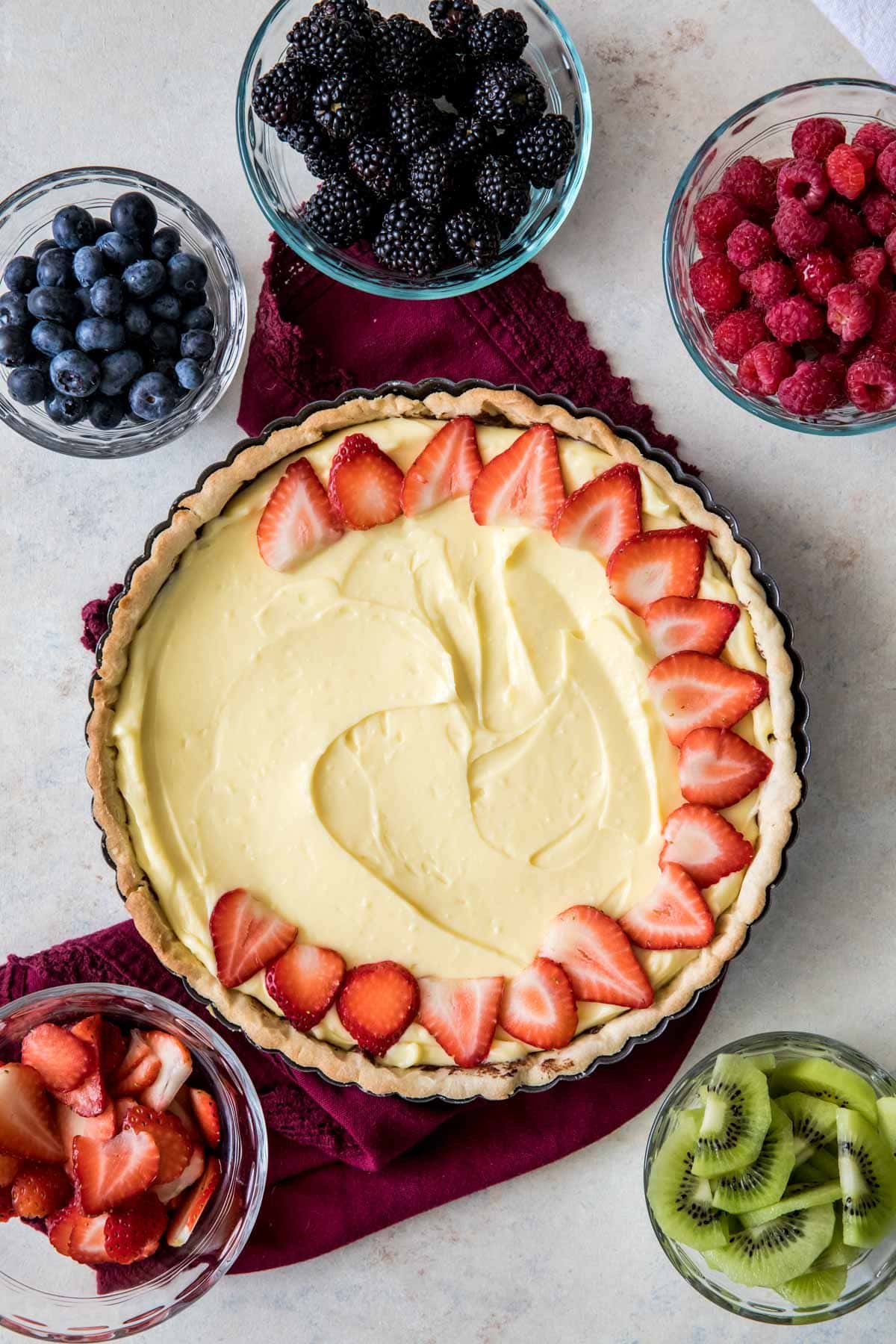 Mini Fruit Tarts with Pastry Cream and the BEST Shortbread Crusts