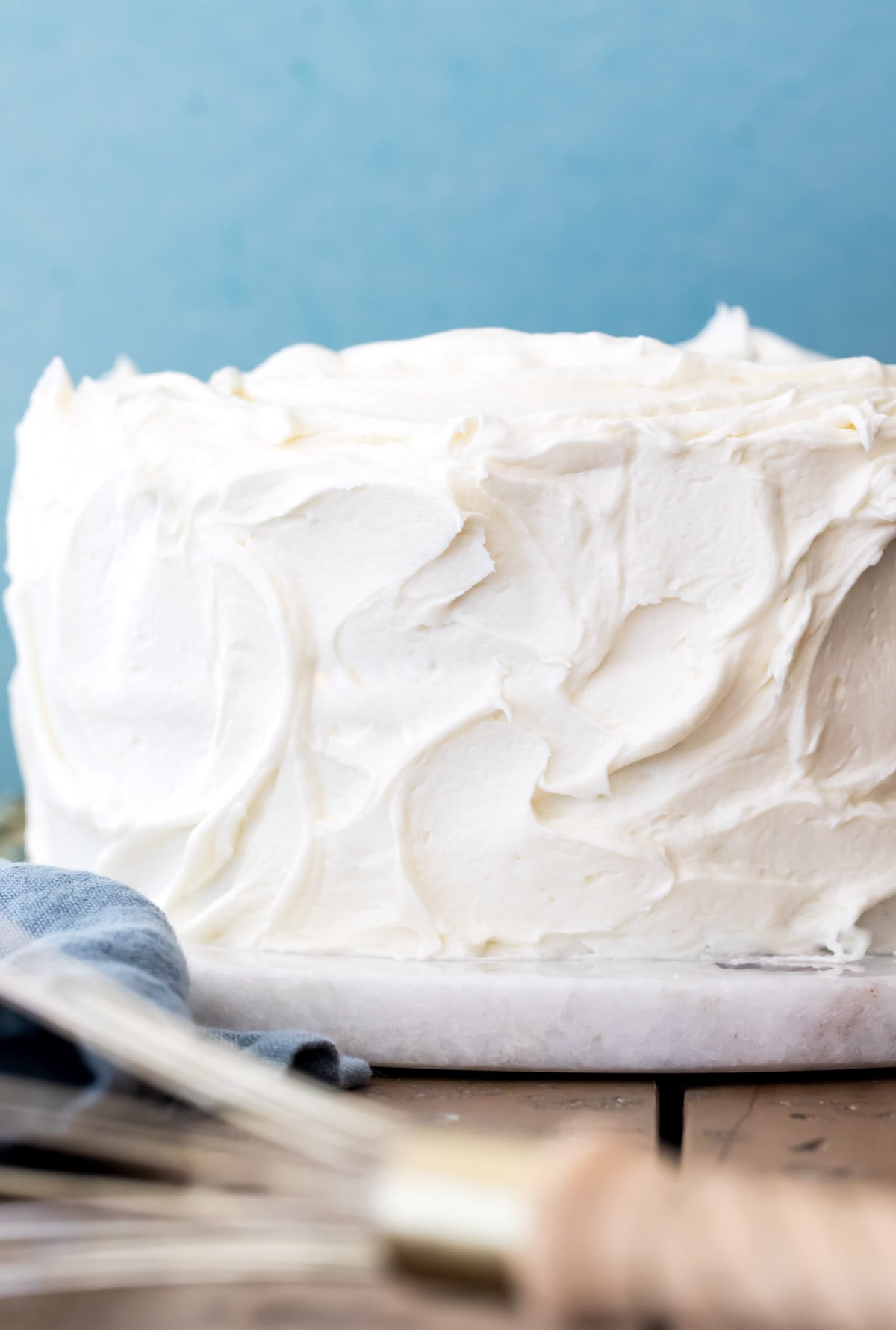 white chocolate iced cake