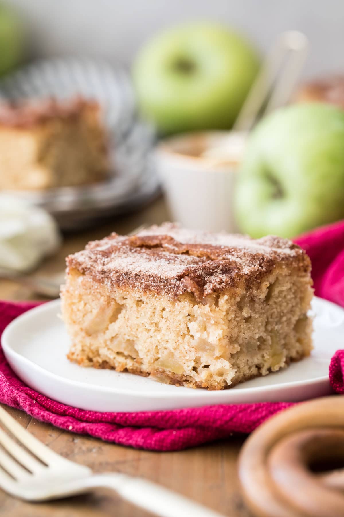 apple cake on white plate