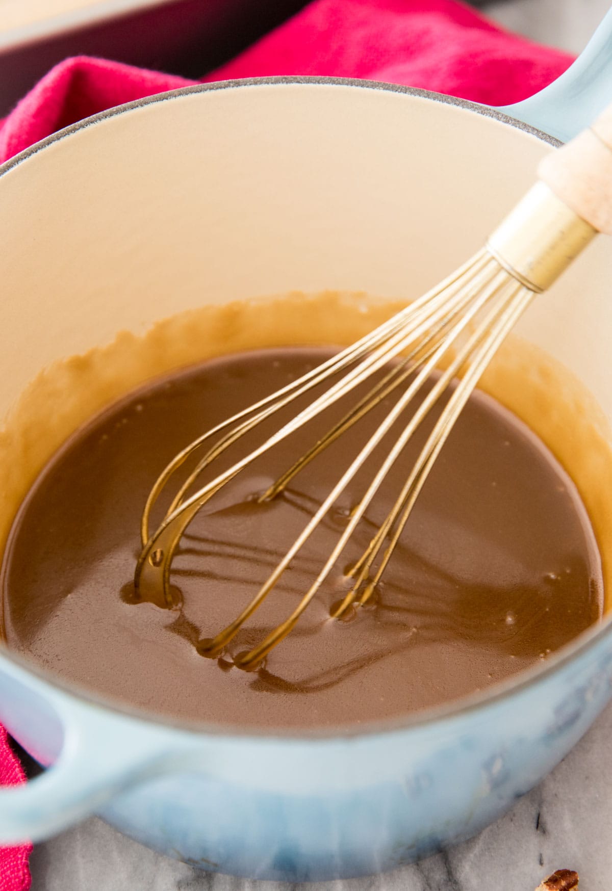 maple glaze in blue pot