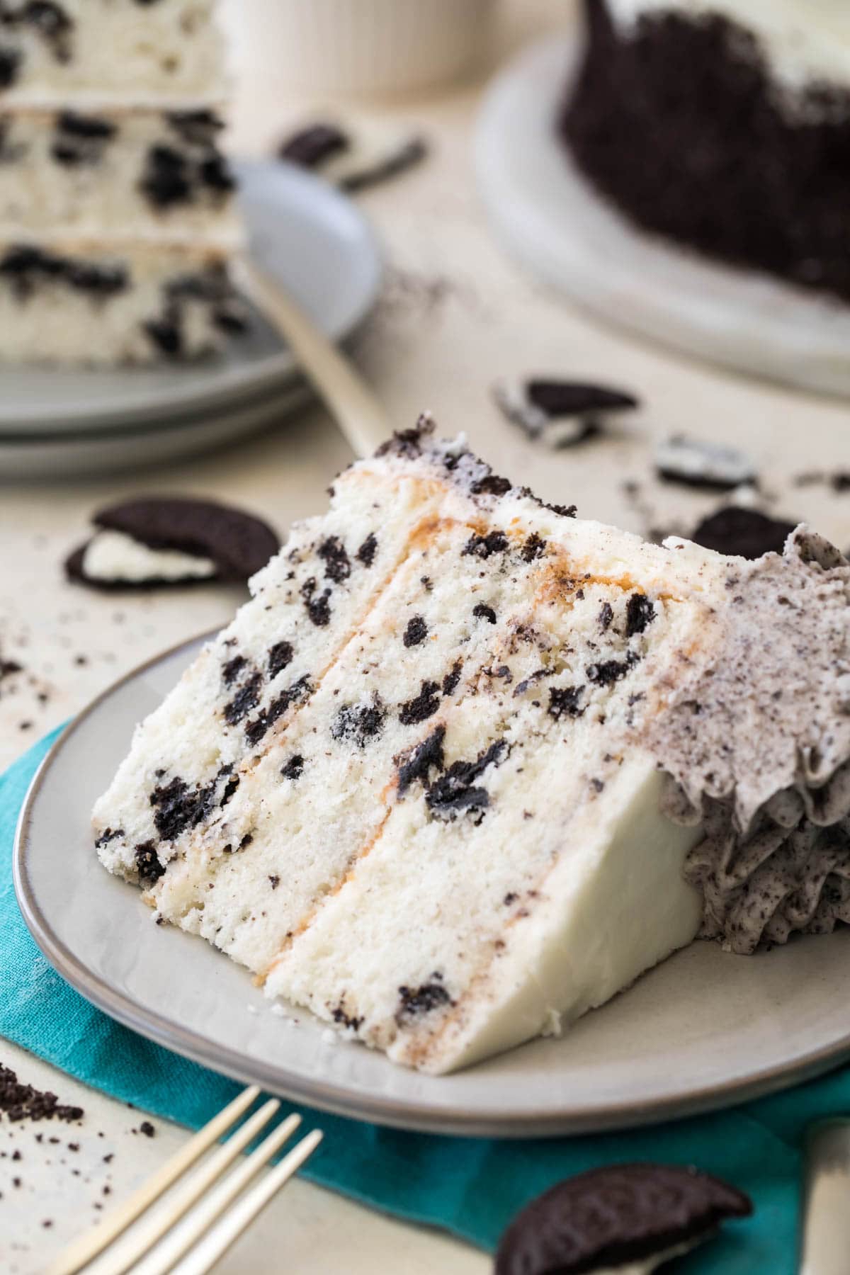 slice of cake on white plate