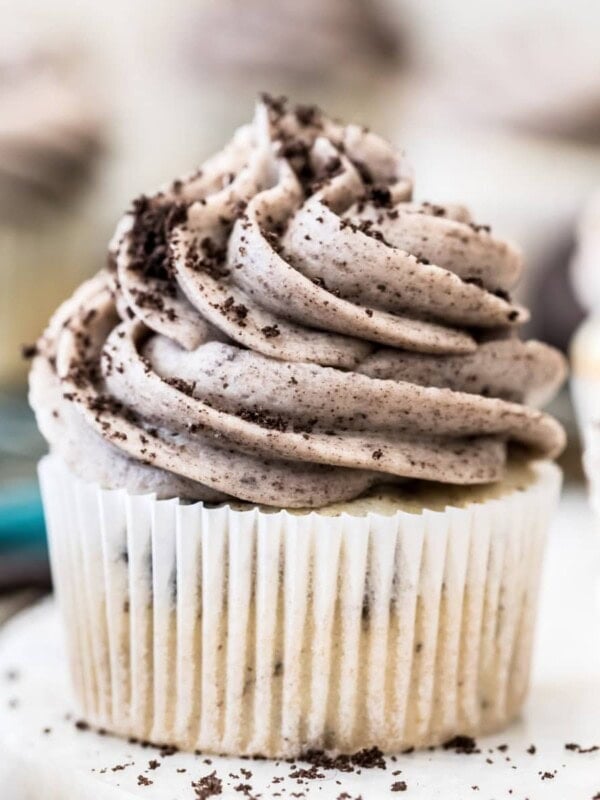 Oreo cupcake on marble