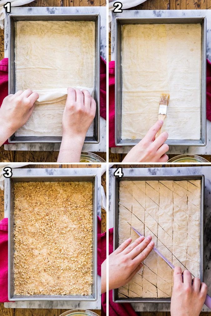 numbered step-by-step how to make baklava