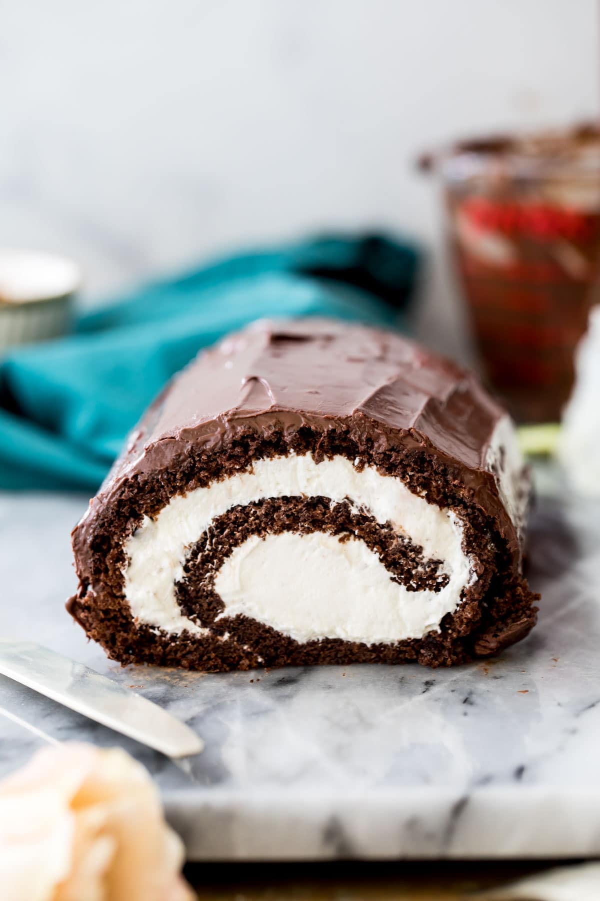Swiss roll on marble