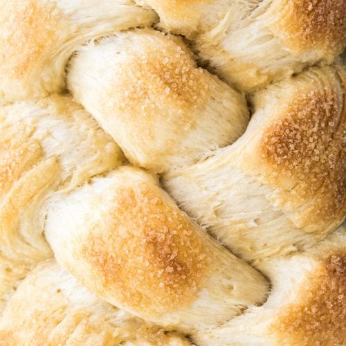 close up of sweet bread braid