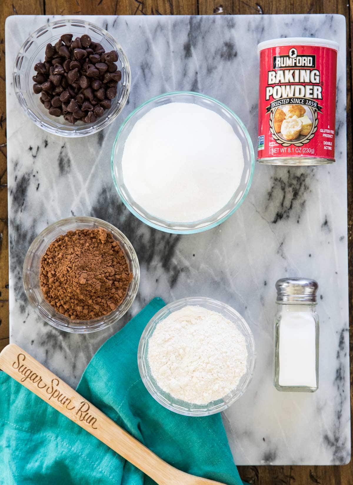 ingredients to make homemade brownie mix