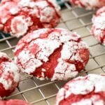 red velvet cookies on cooling rack