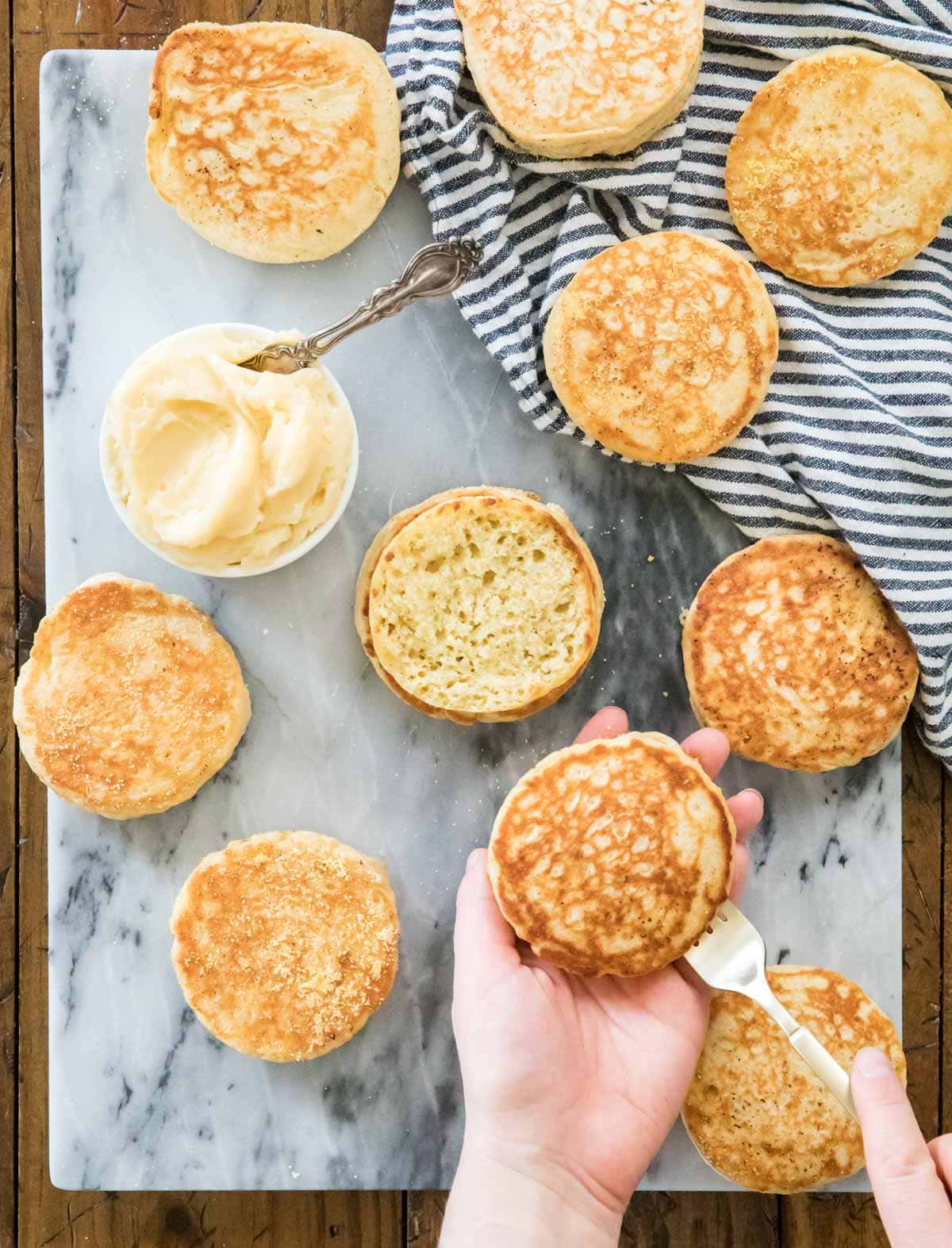 English muffins and butter