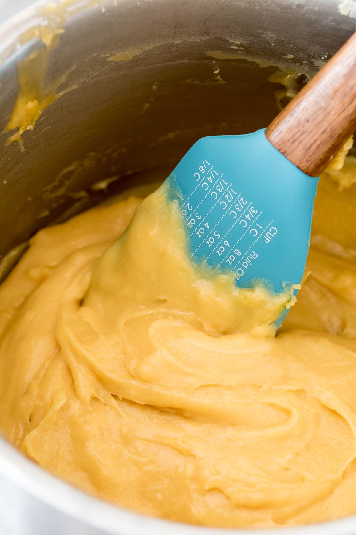 choux pastry in saucepan