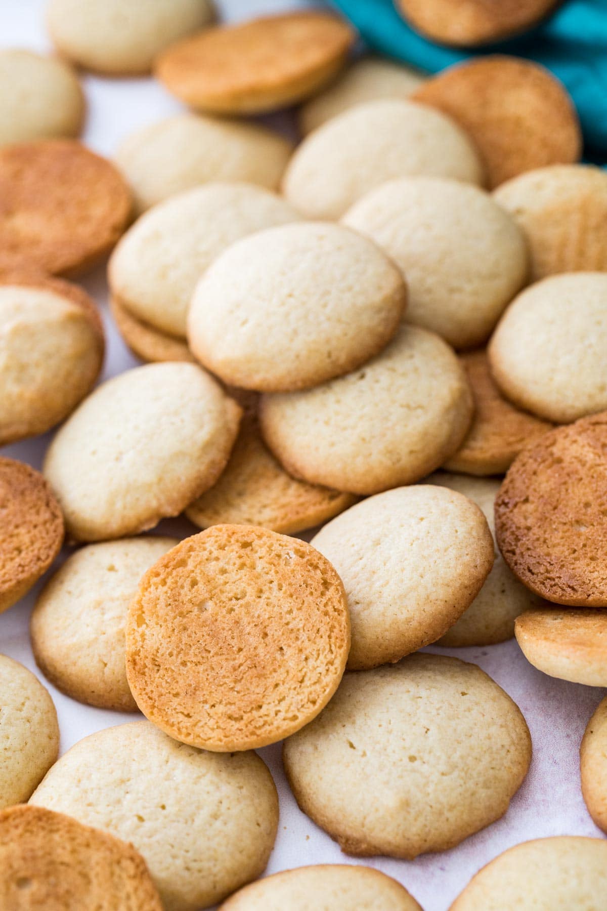 Closeup of wafers showing tops and bottoms