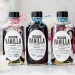 Three bottles of homemade vanilla extract