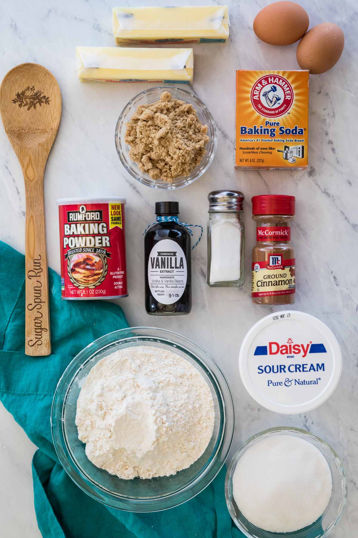 Ingredients for crumb cake