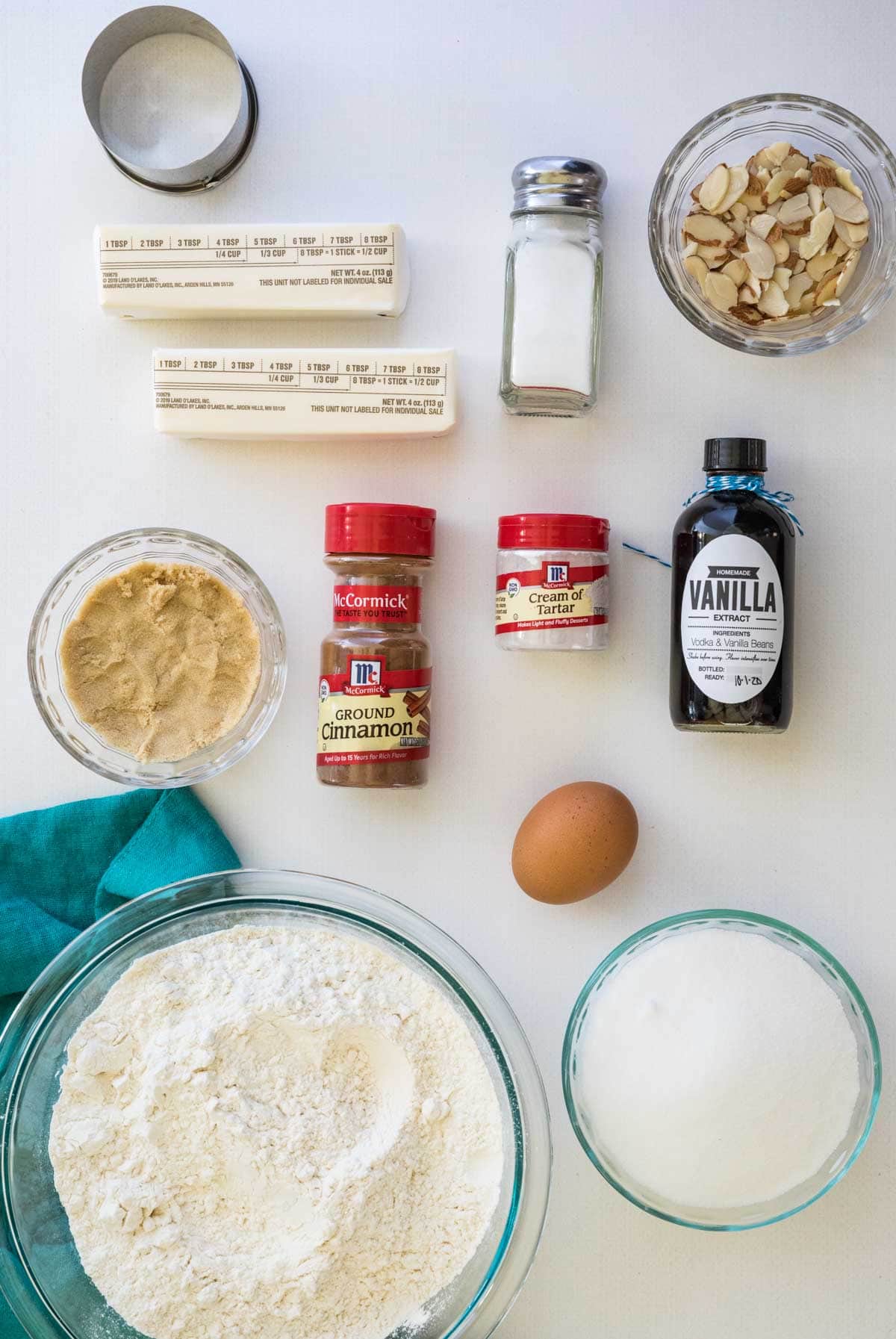 Ingredients for sand dollar cookies