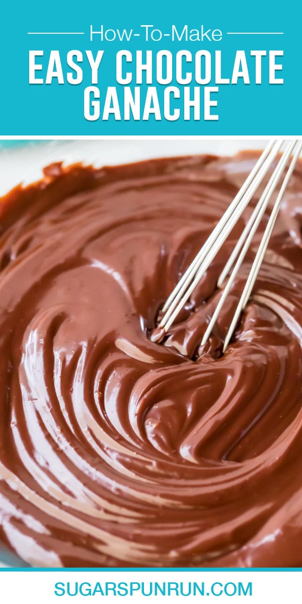 image of chocolate ganache in mixing bowl with whisk