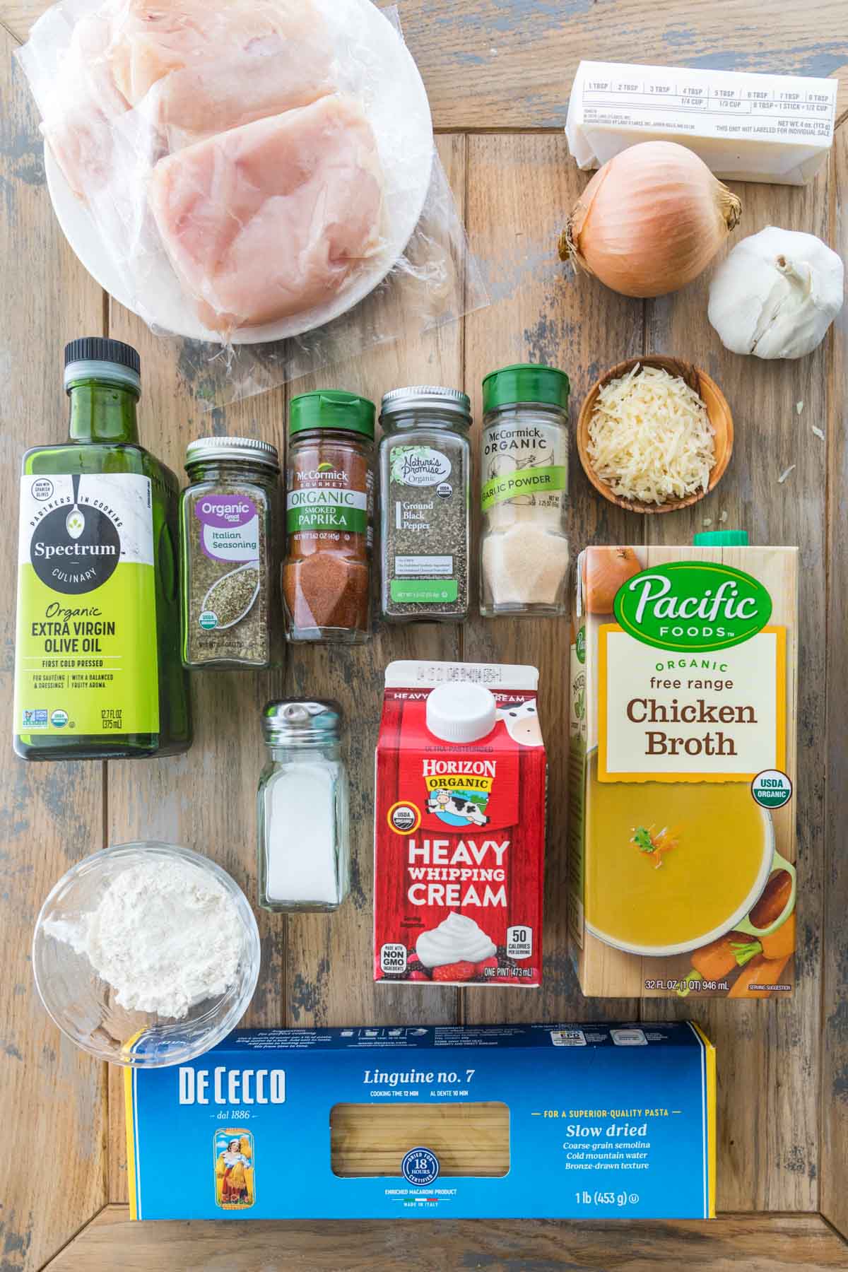 ingredients for creamy chicken pasta