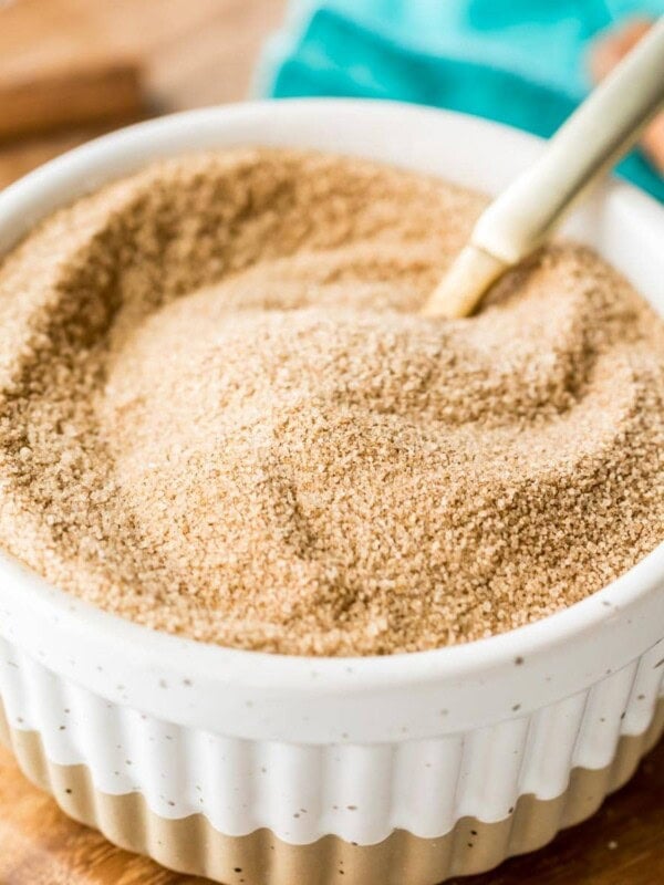small white ramekin of cinnamon sugar