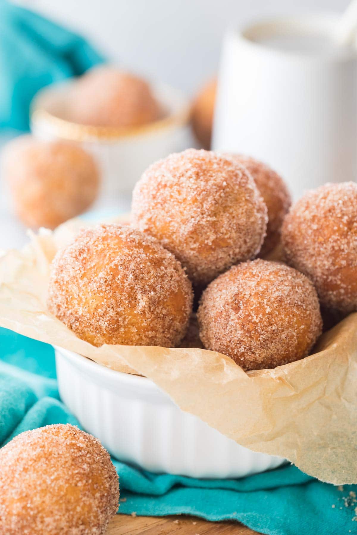 fried donut balls coated in sugar