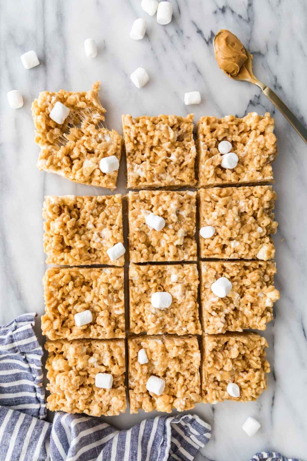 Peanut Butter Rice Krispie Treats Sugar Spun Run