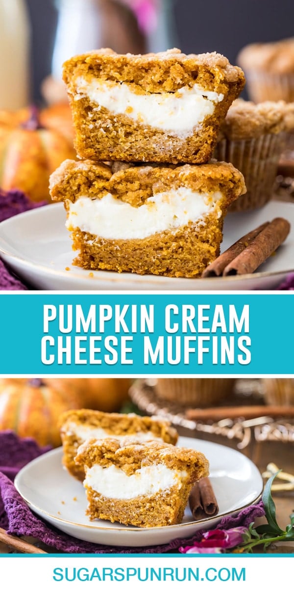 Pumpkin Cream Cheese Muffins - Sugar Spun Run