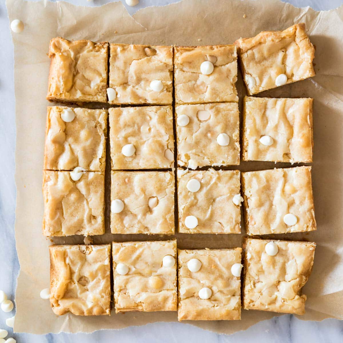 chewy white chocolate brownies