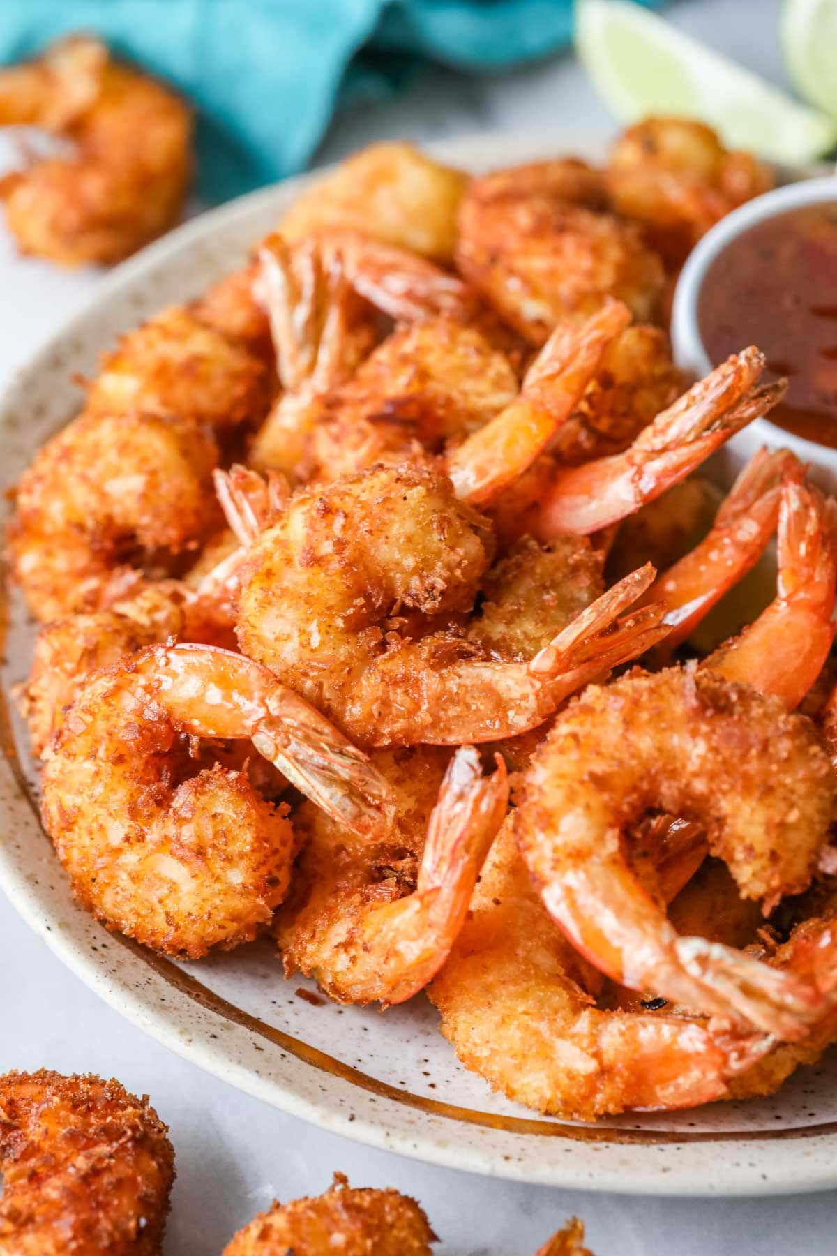 Homemade coconut shrimp on a plate.