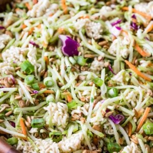 Close-up shot of ramen noodle salad.