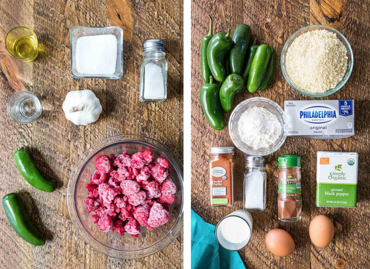 collage of jalapeno popper ingredients