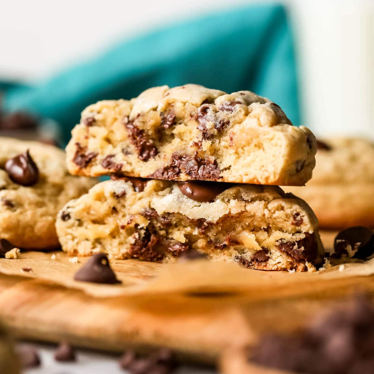 Big Thick Chocolate Chip Cookies - Sugar Spun Run