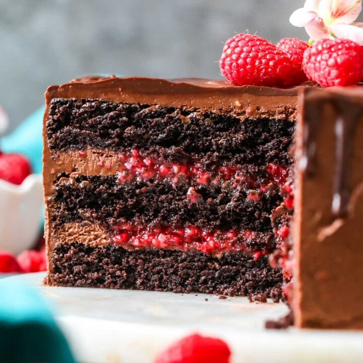 Chocolate Raspberry Cake - Sugar Spun Run