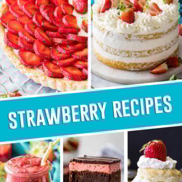 collage of strawberry recipes