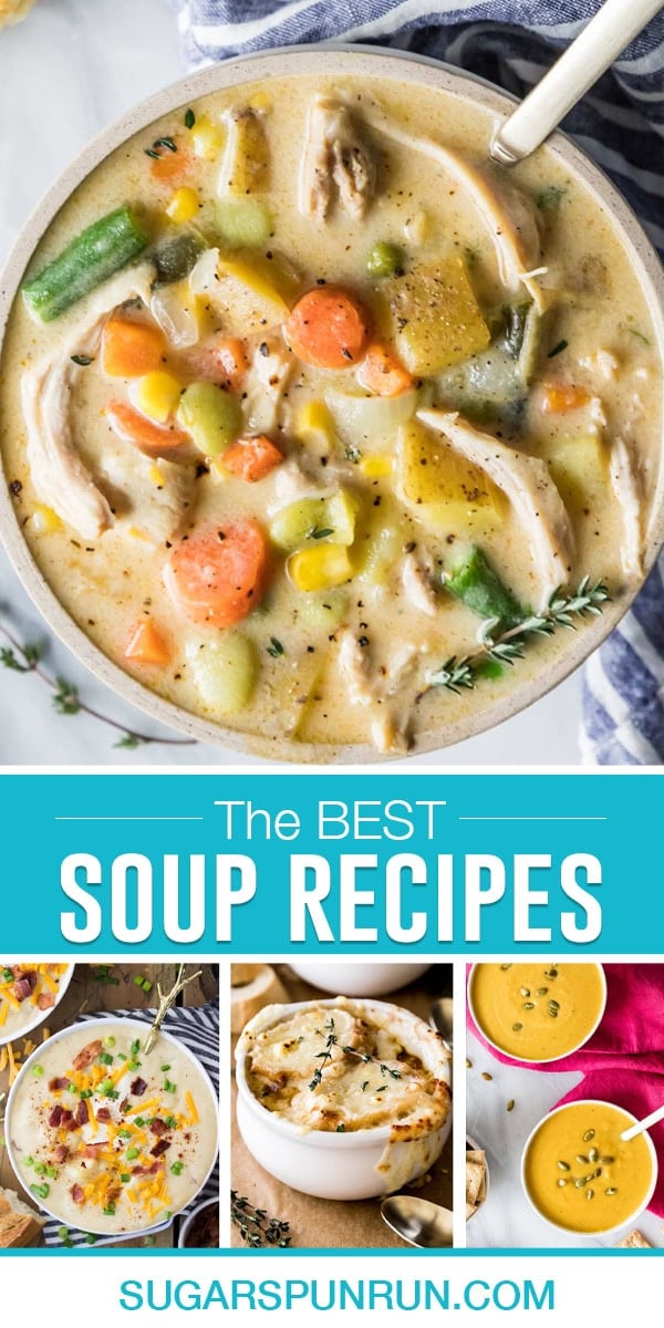 collage of soup recipes