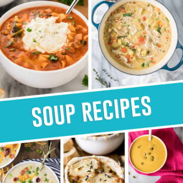 collage of soup recipes