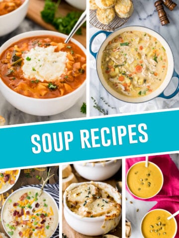 collage of soup recipes