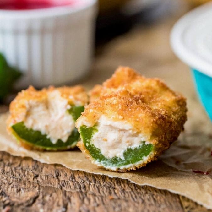 Cross section of a jalapeno popper.