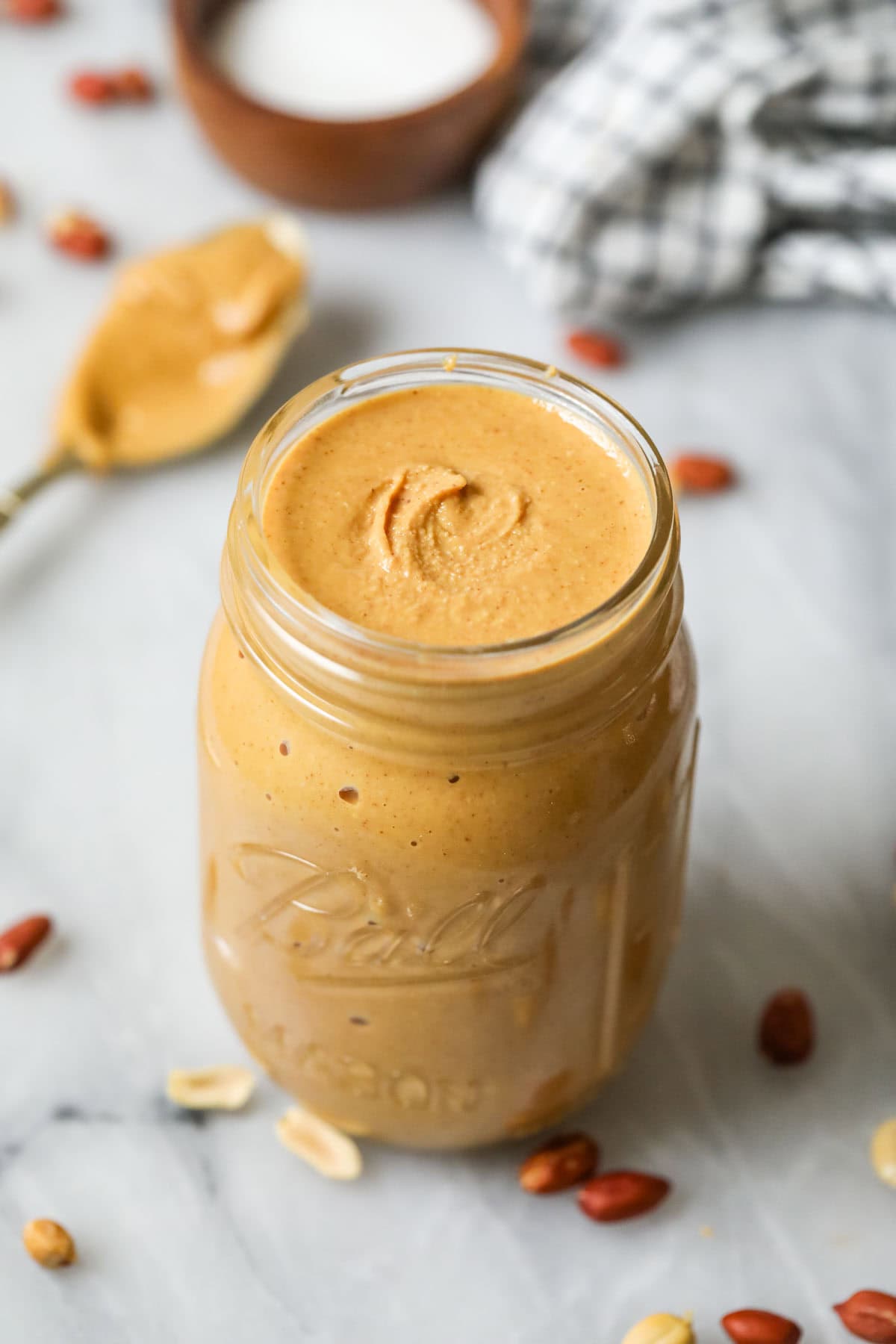 Peanut butter in a jar.