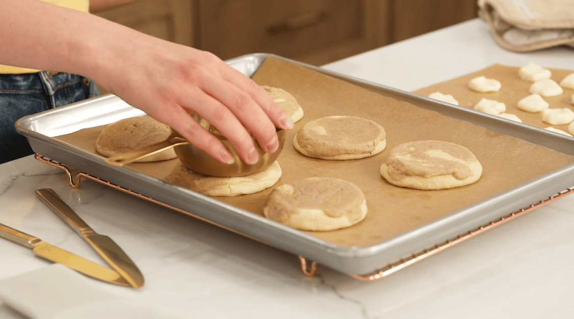 Flattening cookies after baking