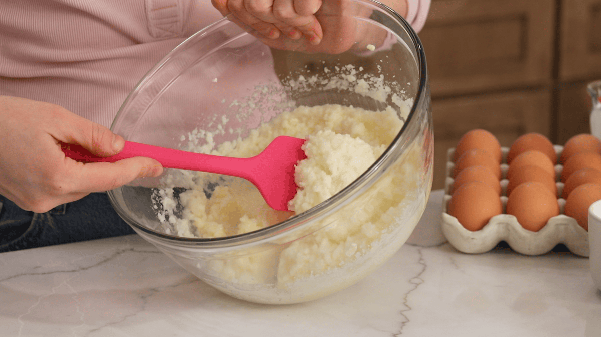 Fats and sugars after being creamed together.